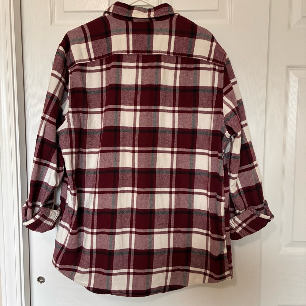American Eagle Plaid Flannel Shirt & Graphic Tee Combo Set Grunge Burgundy Sz XL - Picture 3 of 11